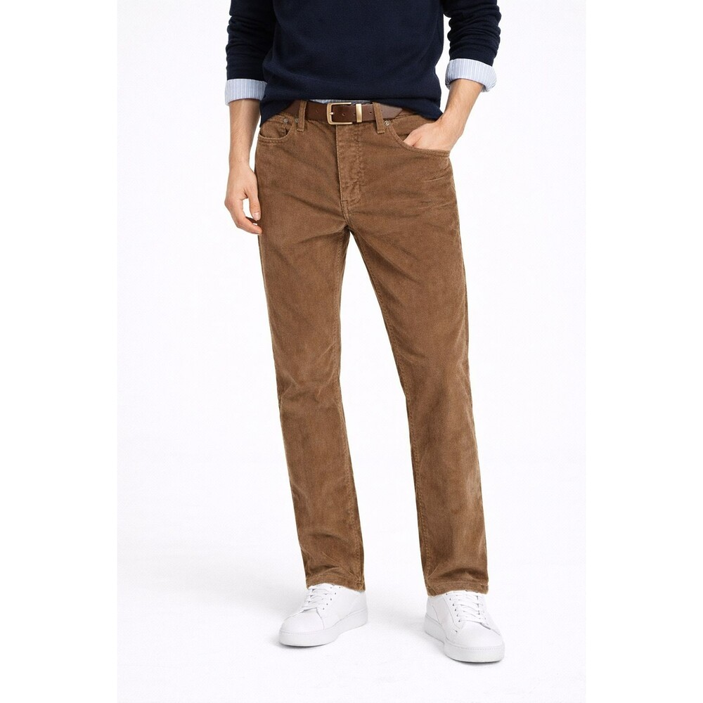 J.Crew Flex Slim Straight Corduroy Pant Brown Men’s 33x32 Preppy Business Casual